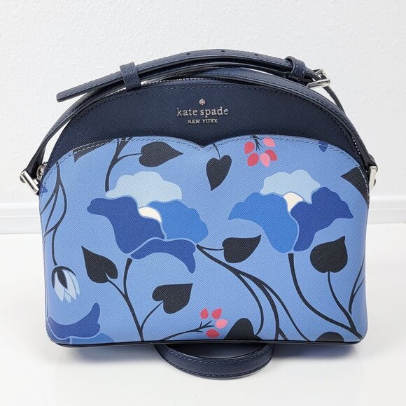 kate spade Handbags - Kate Spade Payton Bloom Dome Crossbody Purse Blue Floral